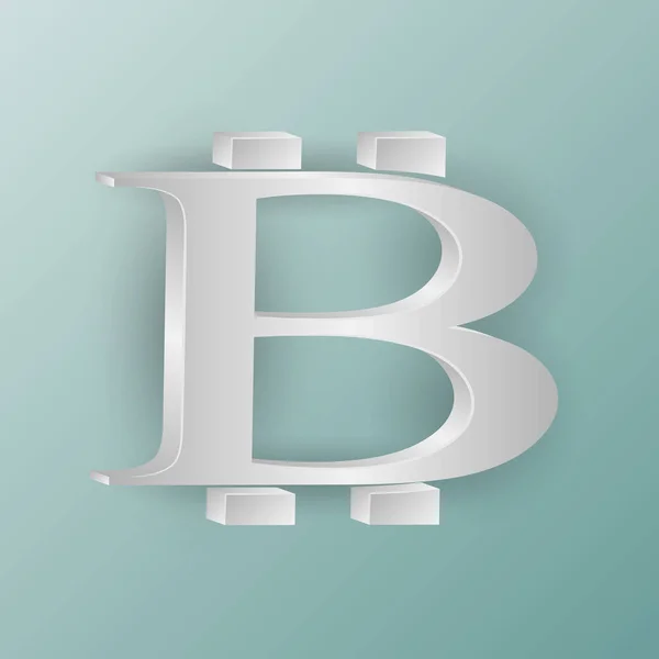 Bitcoin szimbólum egy puha türkiz háttér — Stock Vector