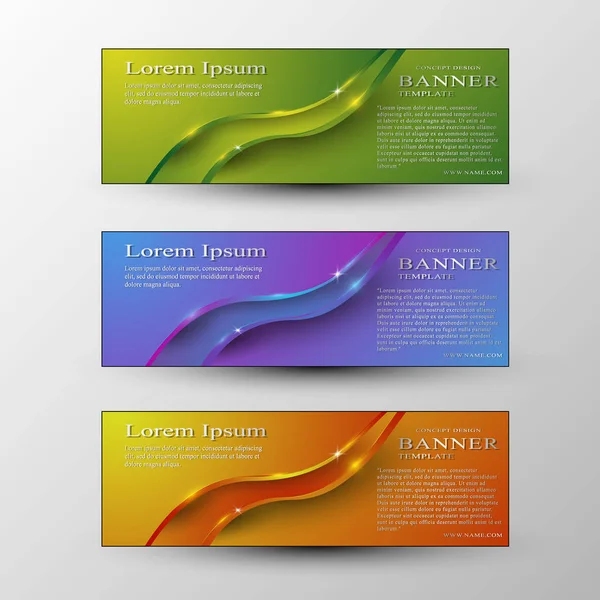 Conjunto Vectorial Banners Colores Con Encabezado — Vector de stock