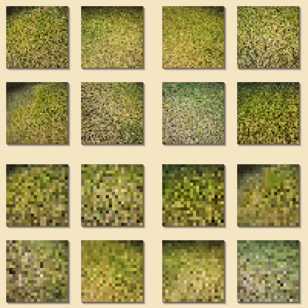 Schattierungen Von Green Pixel Design Set Von Vektor Textures Pattern — Stockvektor