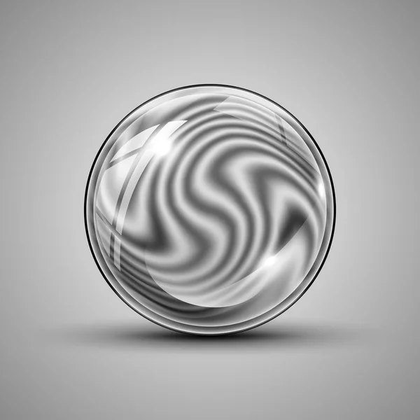 3d sphere.Black and white vibrant color.Fluid vortex — Stock Vector