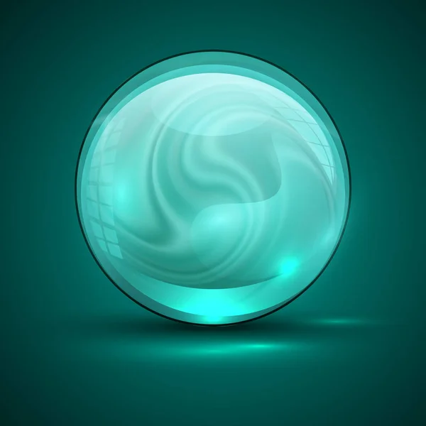 Рідка хвиля 3d сфери. Бірюзовий яскравий колір. Флюїдний вихор — стоковий вектор
