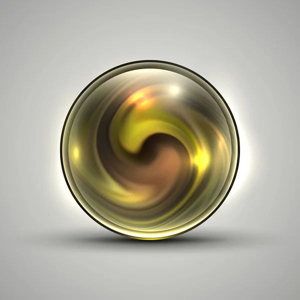 3d sphere.green gelb glänzend lebendige color.fluid Textur — Stockvektor