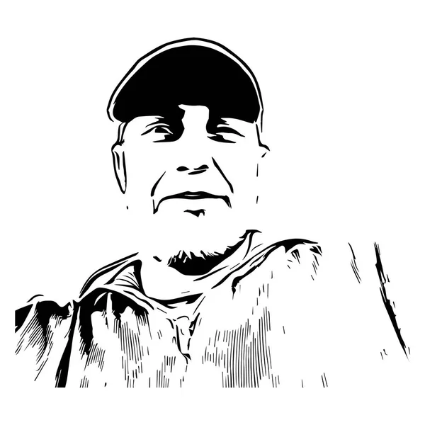 Grunge portret van een man op een witte achtergrond Stockvector