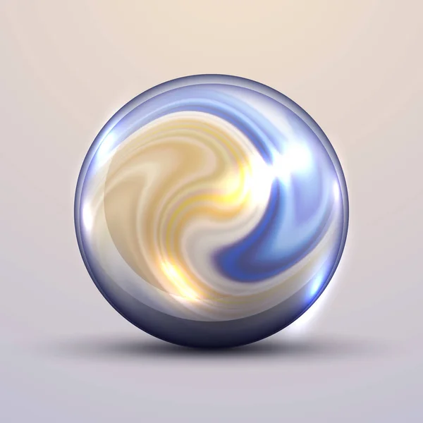 El vector realista 3d sphere.Vibrant color.Fluid diseño — Vector de stock