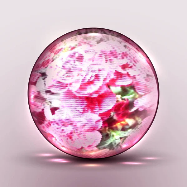 Vector esfera 3D con un patrón de flores — Vector de stock