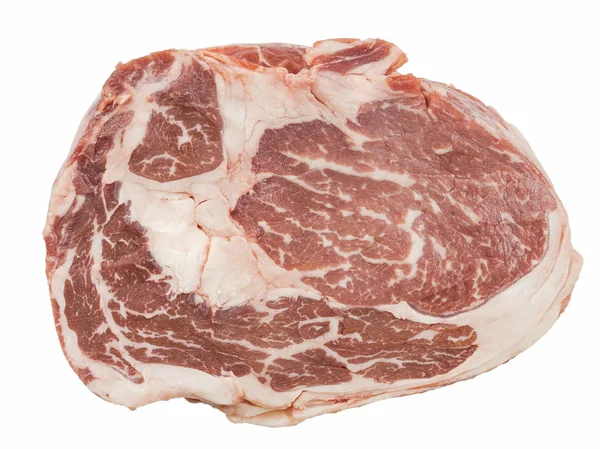 Bife Ribeye Cru Fresco Suculento Fundo Branco — Fotografia de Stock