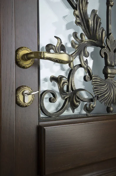 Porta Aperta Una Casa Famiglia Primo Piano Della Serratura Con — Foto Stock