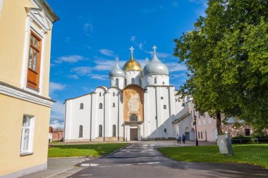 Novgorod Kremlin'deki Ayasofya Katedrali, Veliky Novgorod, Rusya. Mimari Anıt, simgesel yapı