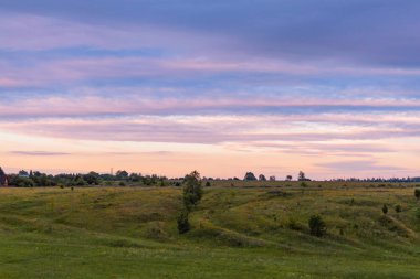 Gün batımında Suzdal eteklerinde Manzara, Rusya