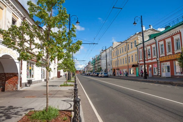 Rybinsk Stadt Russland Krestowaja Straße Russische Provinzstadt Sommertag — Stockfoto