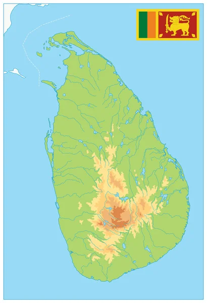 Sri lanka physische Karte. kein Text — Stockvektor