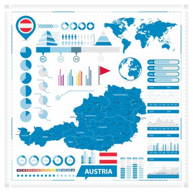 Avusturya harita ve infografik elemanları
