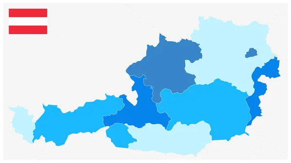 Austria Blue Map No hay texto — Vector de stock