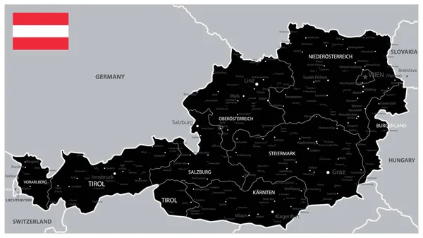 Black Map of Austria — Stock Vector