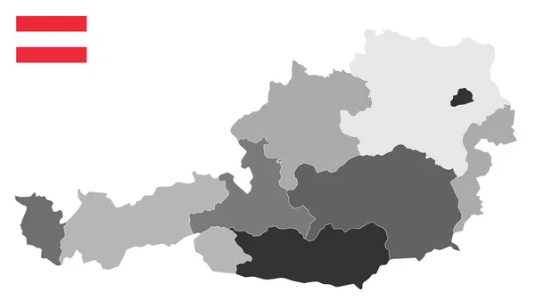 Mapa online de Austria — Vector de stock