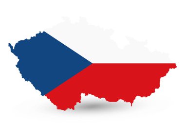 Ulusal BayrakLa Renklendirilmiş Çek Cumhuriyeti Haritası