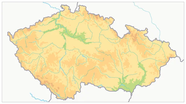 Fyzická Mapa České republiky. Žádný text — Stockový vektor