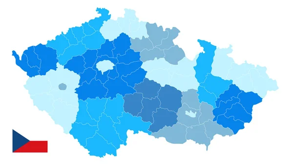 Голубая карта Чехии, изолированная на белом. Текст отсутствует — стоковый вектор