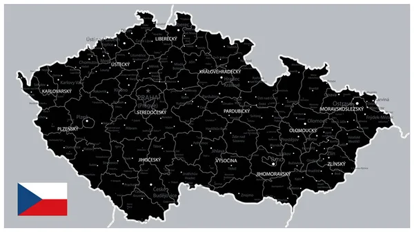 Чёрная карта Чехии — стоковый вектор