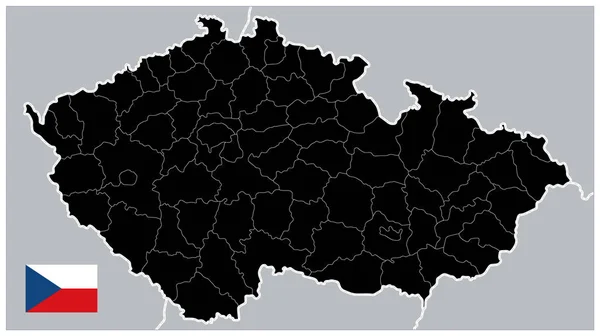 チェコ共和国の黒地図。テキストなし — ストックベクタ