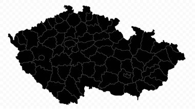Şeffaf Arka Plan Üzerine Çek Cumhuriyeti Haritası