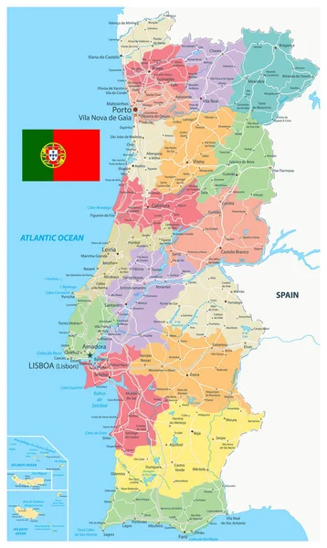 ⊛ Mapa de Portugal 🥇 Político & Físico ▷ Grande Para Imprimir