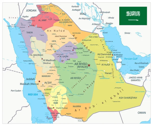 Административные деления Саудовской Аравии — стоковый вектор