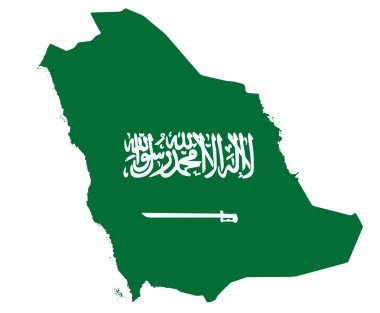 Na ile renkli Suudi Arabistan ülke soyut vektör renk haritası
