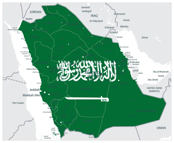 Абстрактная векторная карта Саудовской Аравии — стоковый вектор