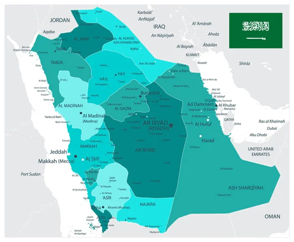 Административные деления Саудовской Аравии — стоковый вектор