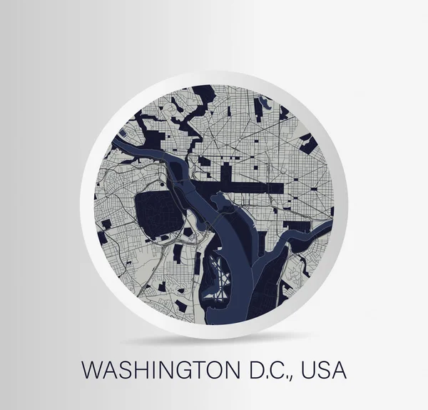 Ícone de mapa de rua minimalista Washington — Vetor de Stock