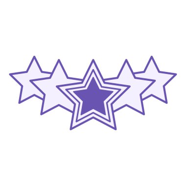 Renkli Yıldız Simgesi. Vektör İllüstrasyonu. Beş Yıldız, Rekabet Puanı, En Yüksek Puan. Ödül Konsepti