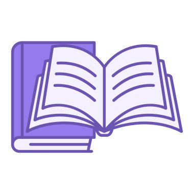 Renkli Kitaplar Simgesi. Vektör İllüstrasyonu. Açık ve Kapalı Kitap. Metin Bilgisi ile Yazdırılmış Yayınlar. Öğretmen Kavramı