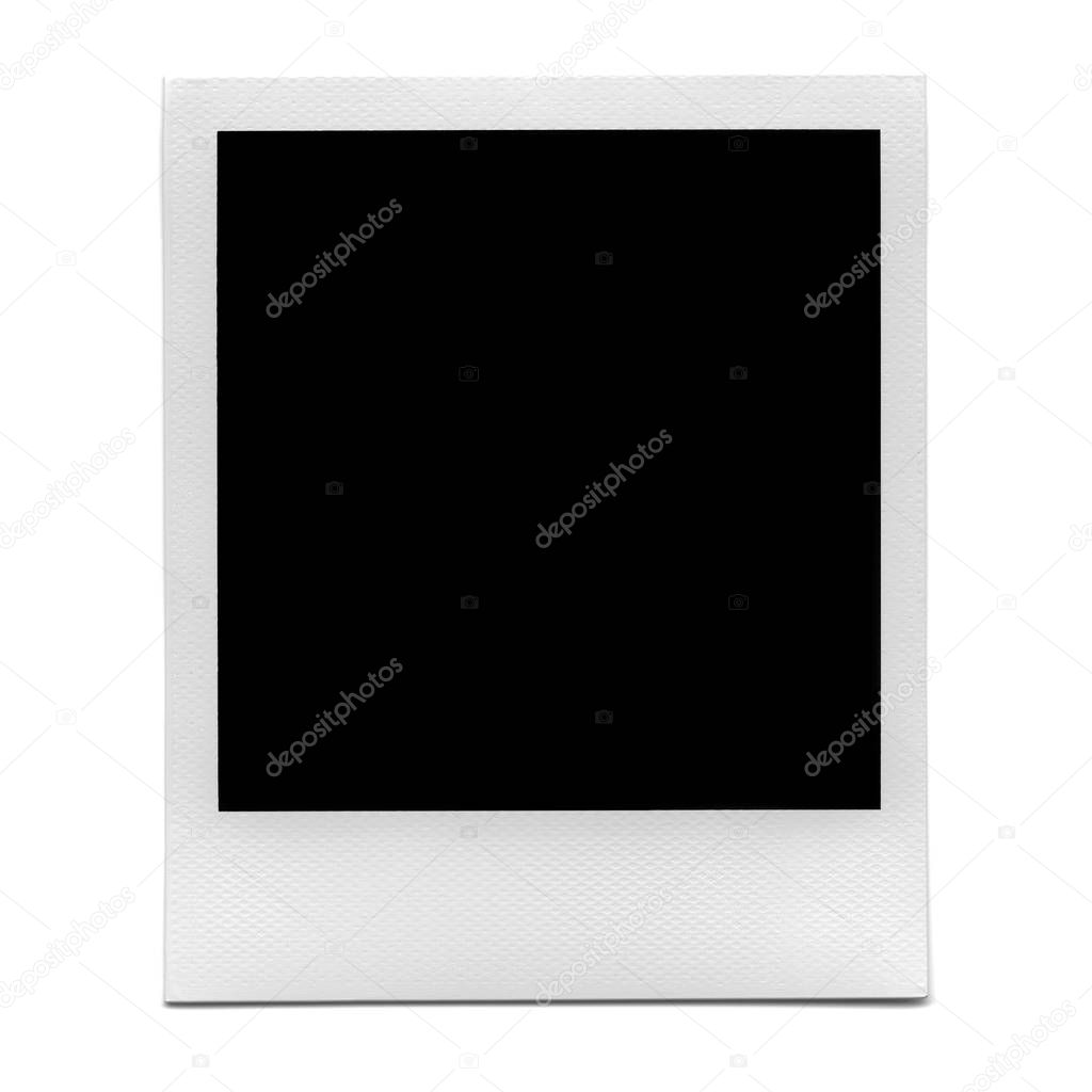 Retro realistic blank instant photo with shadow