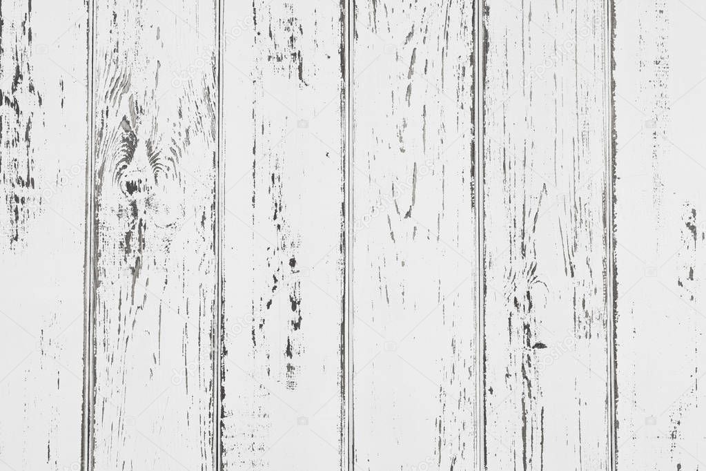 Abstract rustic surface white wood table texture background. Close up of rustic wooden wall