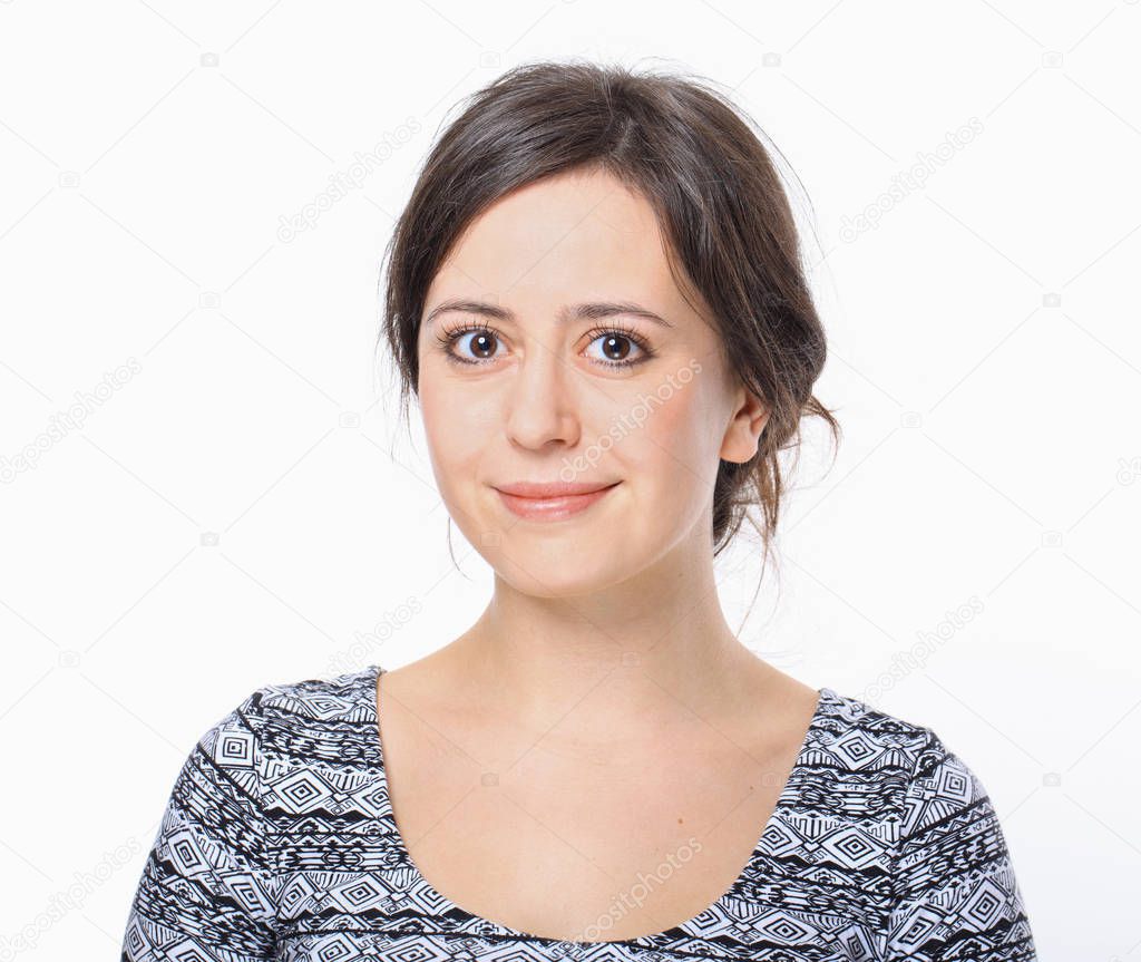 Portrait of nice young woman smiling