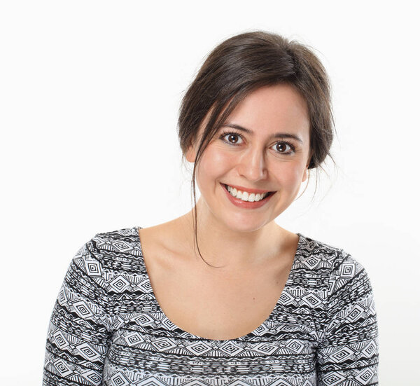 Nice smiling woman isolated on white background