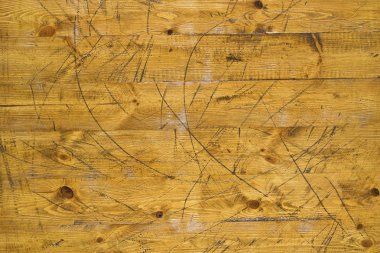 Vintage kahverengi boyalı rustik eski ahşap yatay plakalar dokulu arka plan duvar. Doğal ahşap tahta panel yapı soluk.