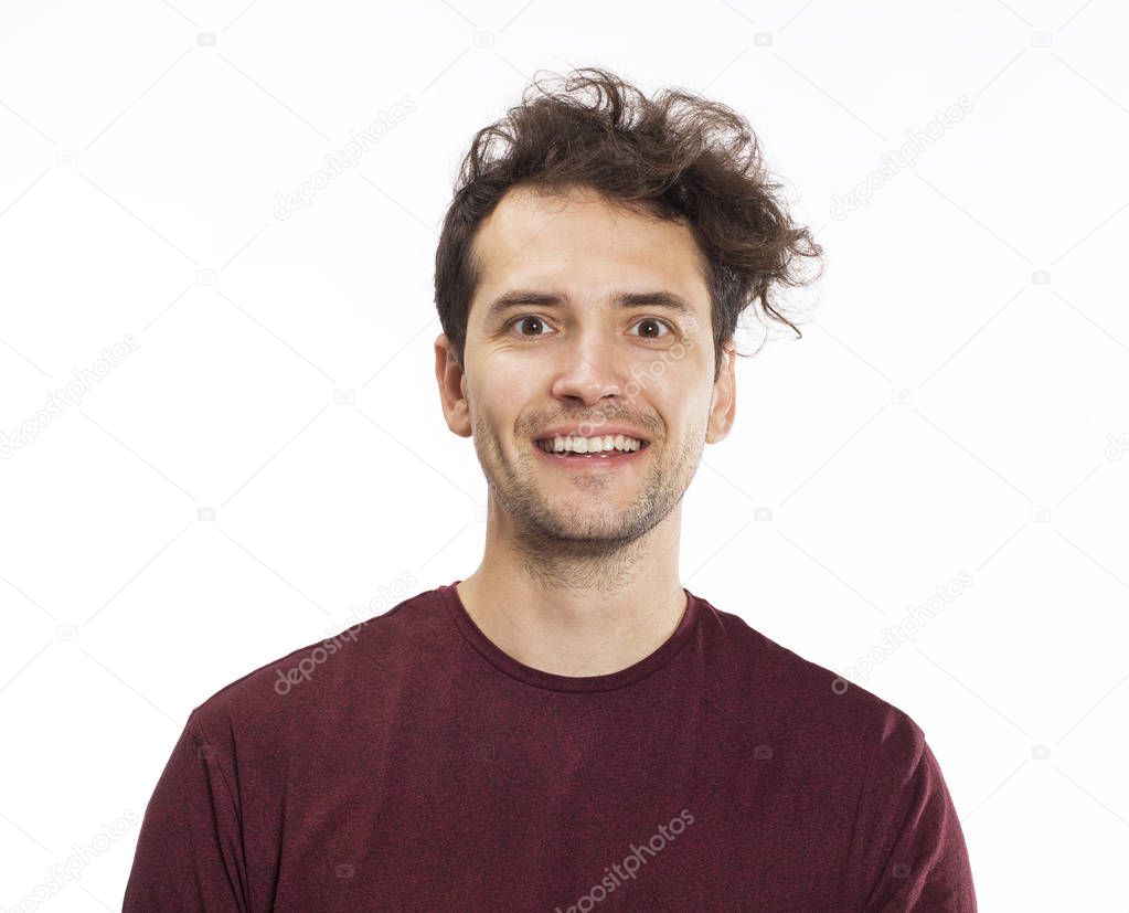Cheerful smiling young man portrait