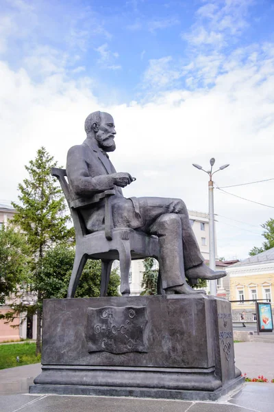 Ryssland Kazan Juli 2018 Monument Till Den Berömda Ryska Kemisten — Stockfoto