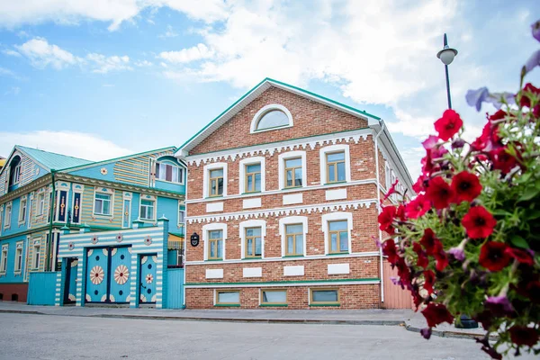 Russia Kazan August 2018 Beautiful Old Red Brick House Street — Stock Photo, Image