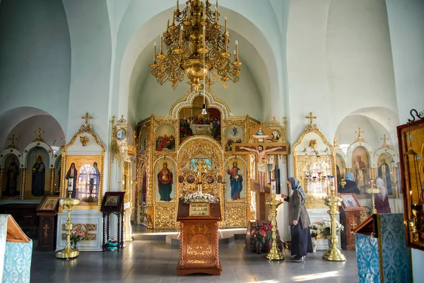 Rusia Kazán Sedmiozernaya Bogoroditskaya Desert November 2018 Iglesia Ortodoxa Interior — Foto de Stock