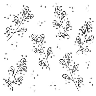 Doodle boyama sayfası ile bahar söğüt dalları