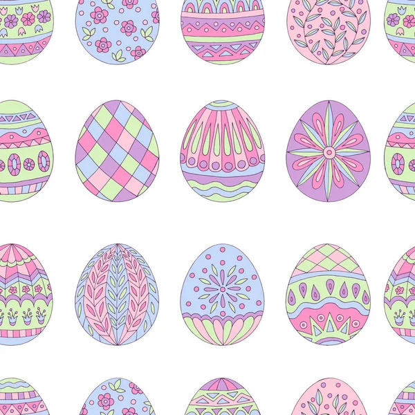 Patrón inconsútil de huevos de Pascua — Vector de stock