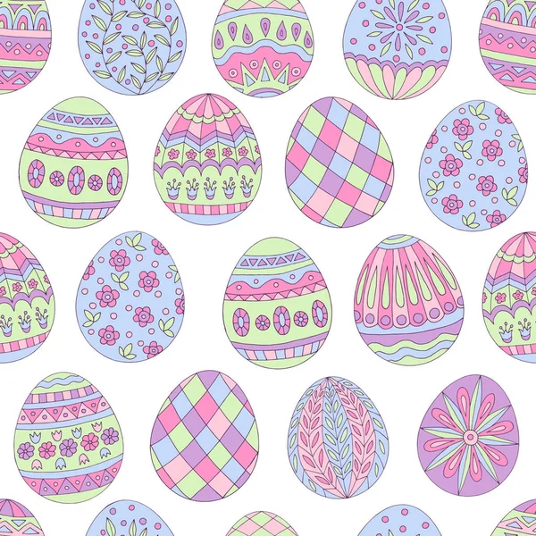 Seamless pattern of easter eggs — Stock Vector