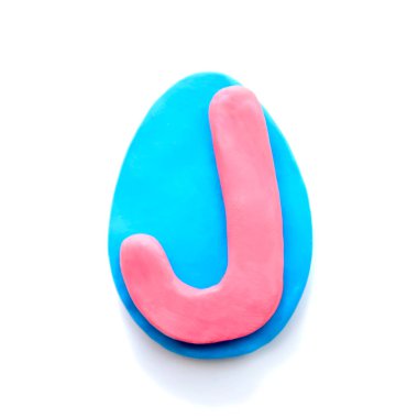 Bir Paskalya yumurta şeklinde hamuru harf J