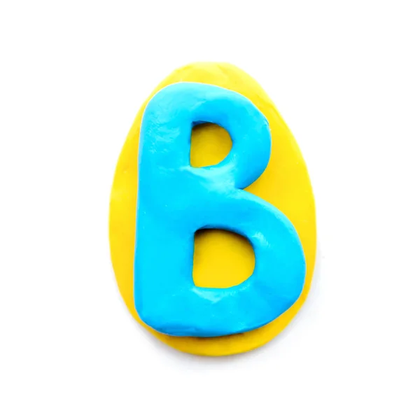 Lettera B di plastilina a forma di uovo di Pasqua — Foto Stock