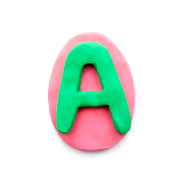 Пластилиновая буква А в форме пасхального яйца — стоковое фото