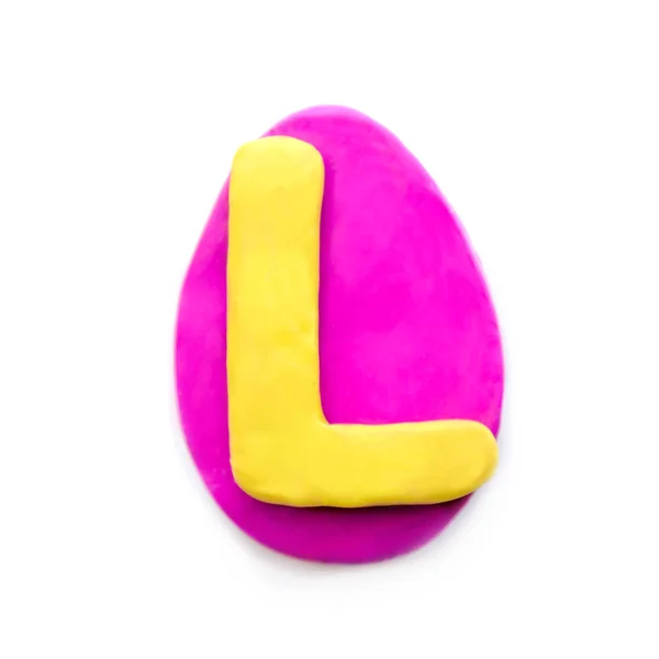 Lettera di plastilina L a forma di uovo di Pasqua — Foto Stock