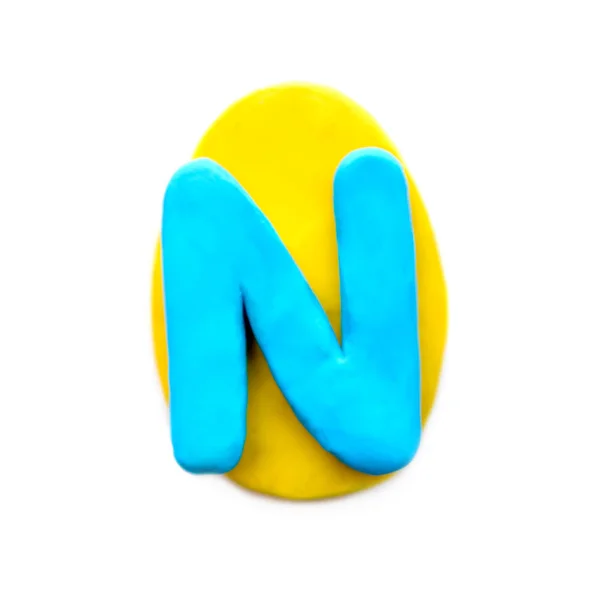 Plasticine letter N in de vorm van een Easter egg — Stockfoto